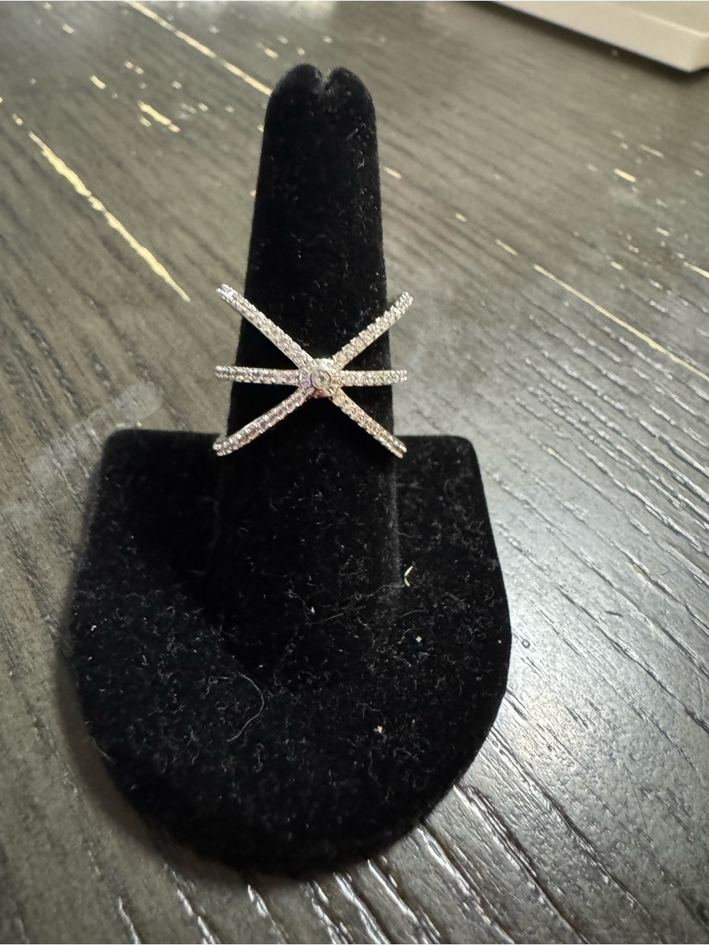 Henri bendel Elegant Silver Crisscross Pave Ring - Women Jewelry